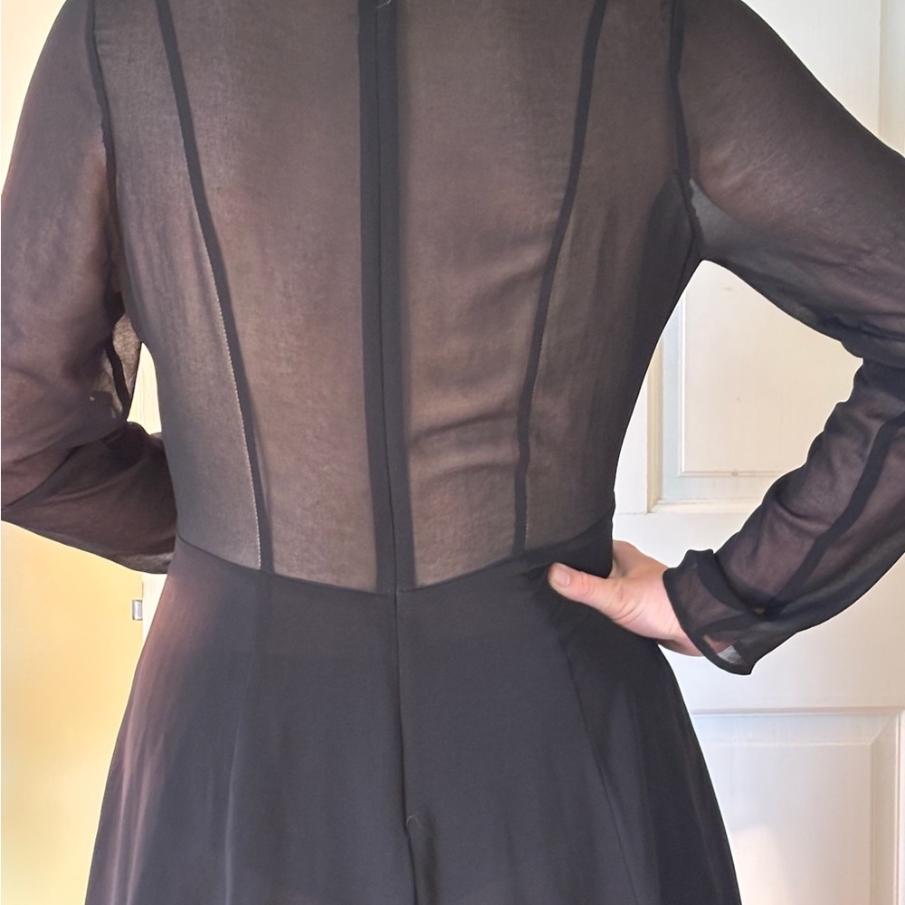 Sexy yet tasteful Privacy Please Black Sheer Dress - Picture 2 of 3